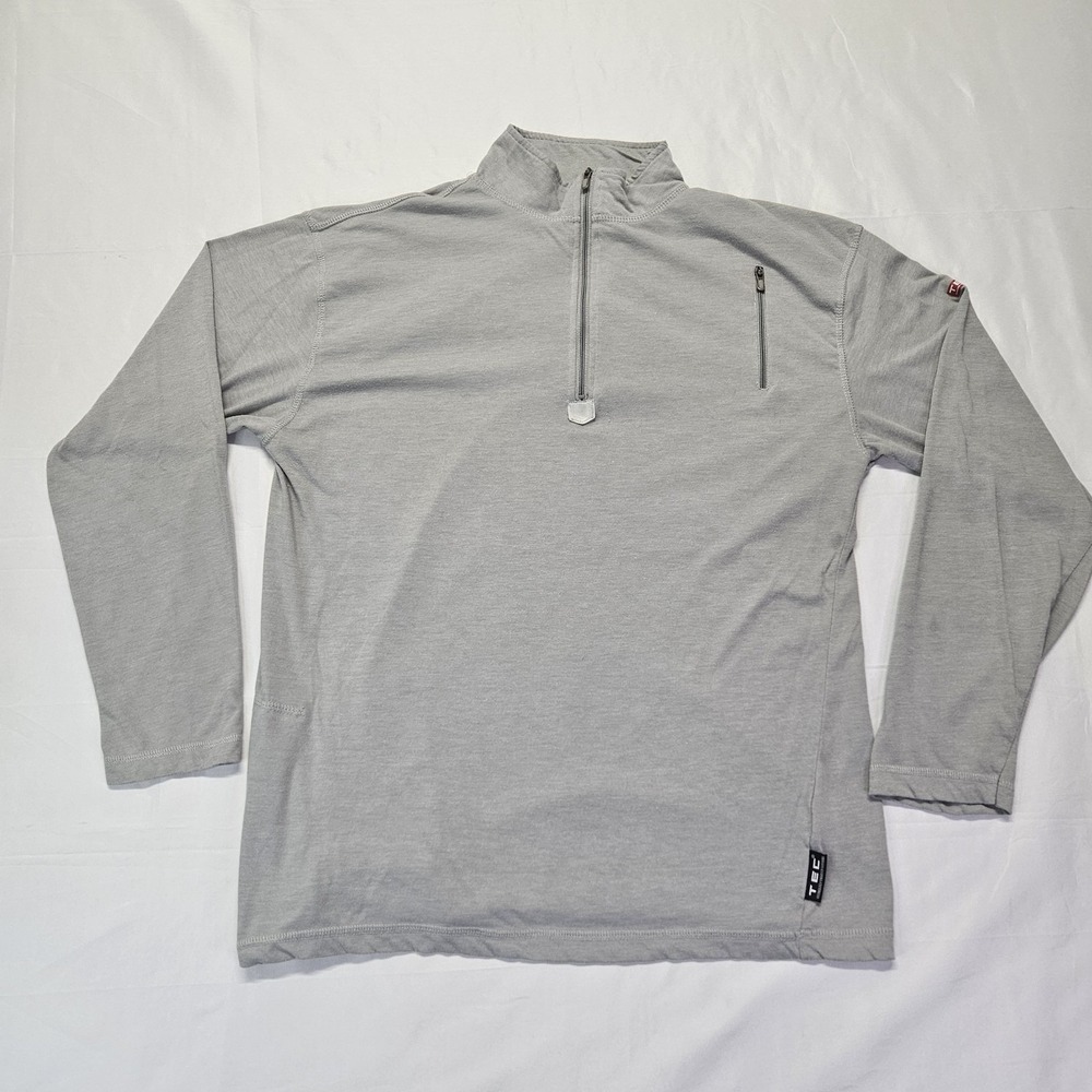ScotteVest Sev SJ Qzip Mens Large Gray Long Sleeve‎ Hidden Pockets
